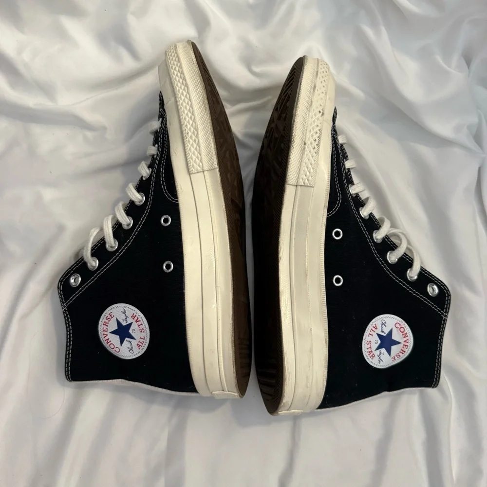 EUC CdG PLAY x Converse Chuck Taylor All Star Peek-A-Boo High-Top Sneakers